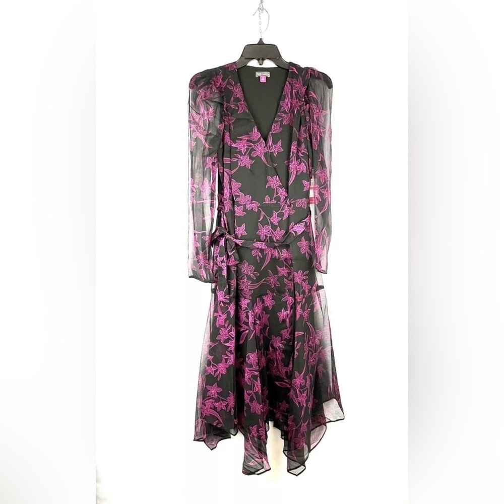 Vince Camuto Womens Asymetrical Wrap Dress Black Size XS